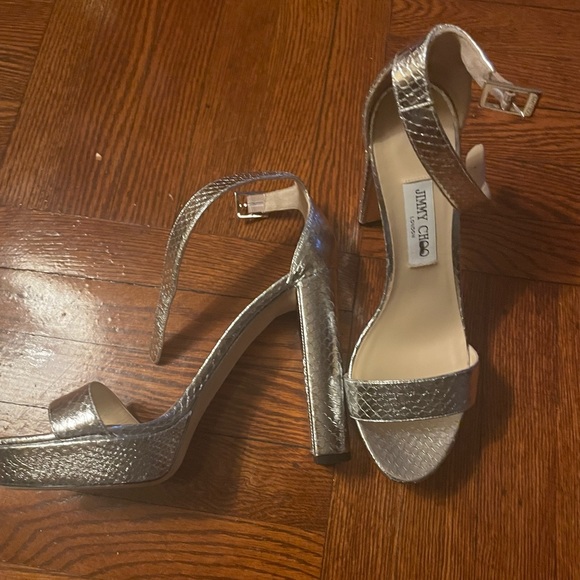 Jimmy Choo Gold Platform Sandals - Picture 2 of 3